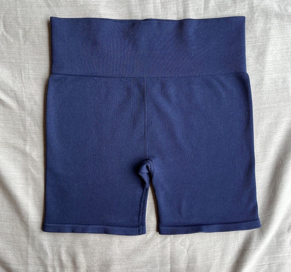 NEW BALANCE WOMEN'S XL RUNNING WORKOUT SHORTS Blue HIGH WAIST ACTIVe Athletic